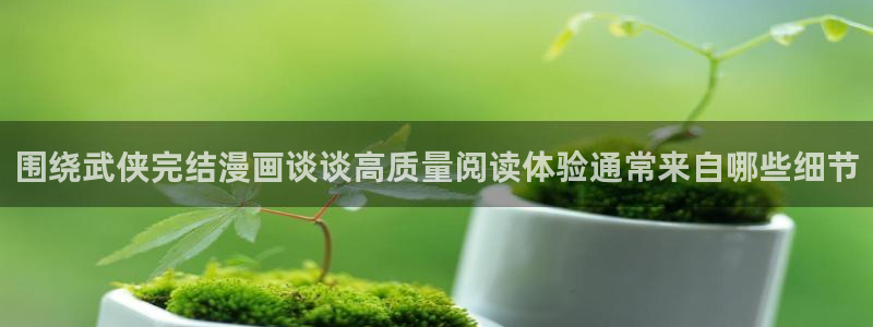 漫画导航:围绕武侠完结漫画谈谈高质量阅读体验通常来自哪些细节